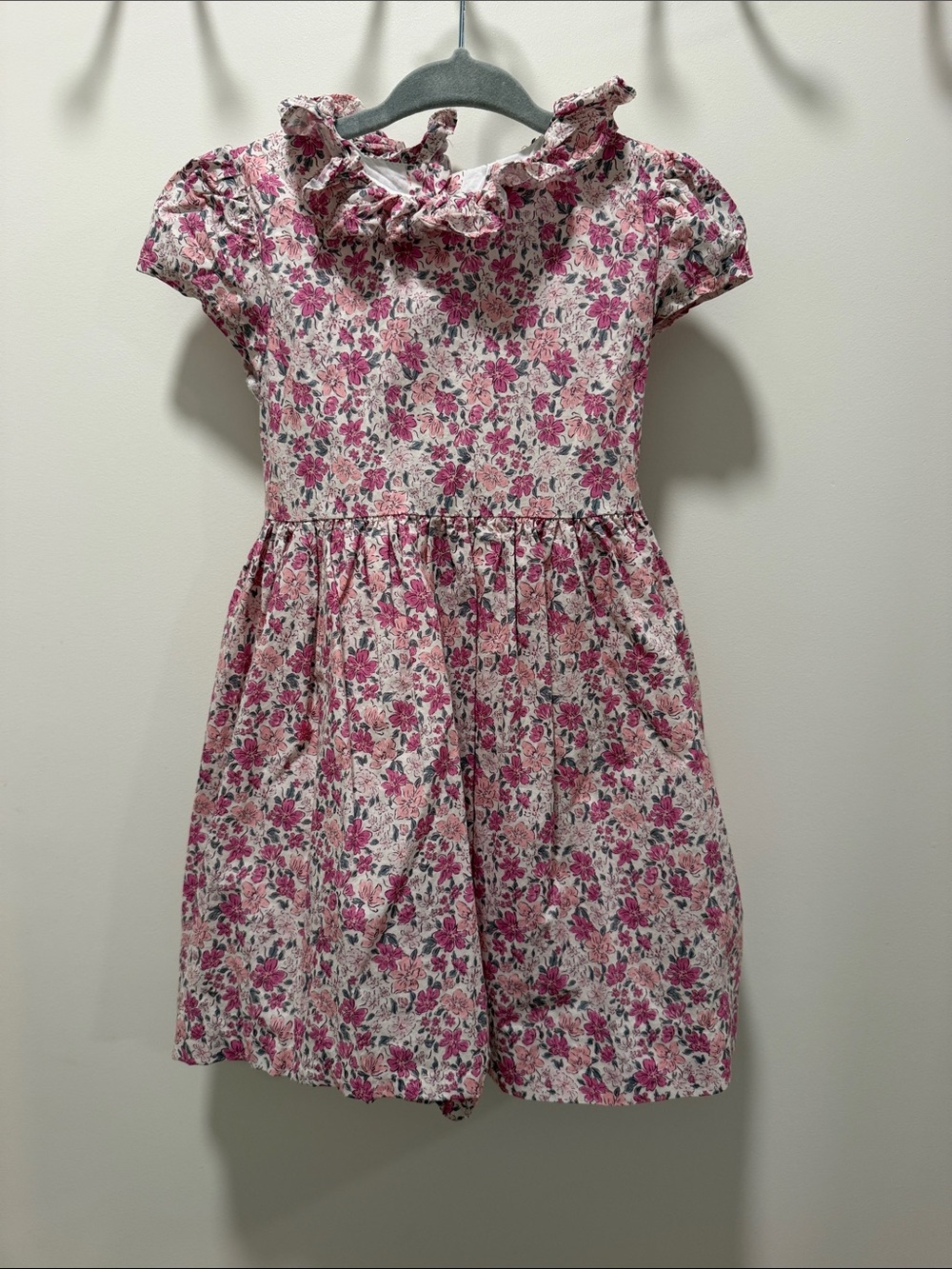 Rachel Rylie 2Y dress Girls Pink Floral Ruffle Neck Dress